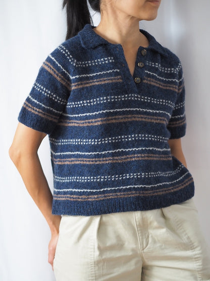 Morse Polo | zarte Strukturstreifen aus Le Petit Lambswool von Biches & Bûches