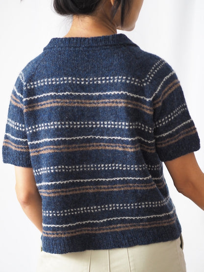 Morse Polo | zarte Strukturstreifen aus Le Petit Lambswool von Biches & Bûches