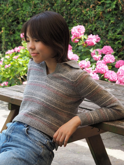 Morse Polo | zarte Strukturstreifen aus Le Petit Lambswool von Biches & Bûches