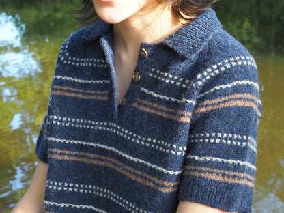 Morse Polo | zarte Strukturstreifen aus Le Petit Lambswool von Biches & Bûches