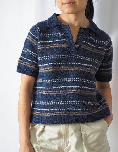 Morse Polo | zarte Strukturstreifen aus Le Petit Lambswool von Biches & Bûches