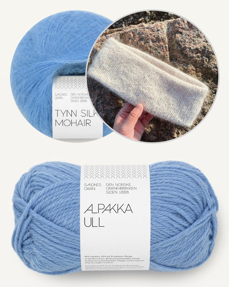 Joo Headband | schön minimalistisch mit Alpakka Ull und Tynn Silk Mohair von Sandnes Garn