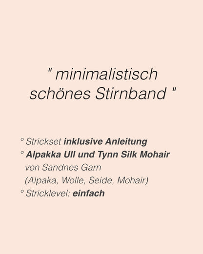 Joo Headband | schön minimalistisch mit Alpakka Ull und Tynn Silk Mohair von Sandnes Garn