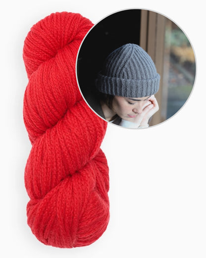 Jorn Hat | delicate ribbed hat made from Far by Woolfolk