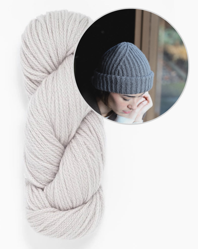 Jorn Hat | delicate ribbed hat made from Far by Woolfolk