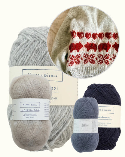 Julegris-sweater | afslappet julesweater i Le Lambswool og Le Petit Silk & Mohair fra Biches & Bûches