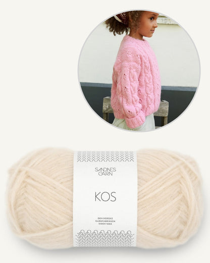 Junia Sweater Kids | leichter Zopfmuster-Pullover aus Kos von Sandnes Garn