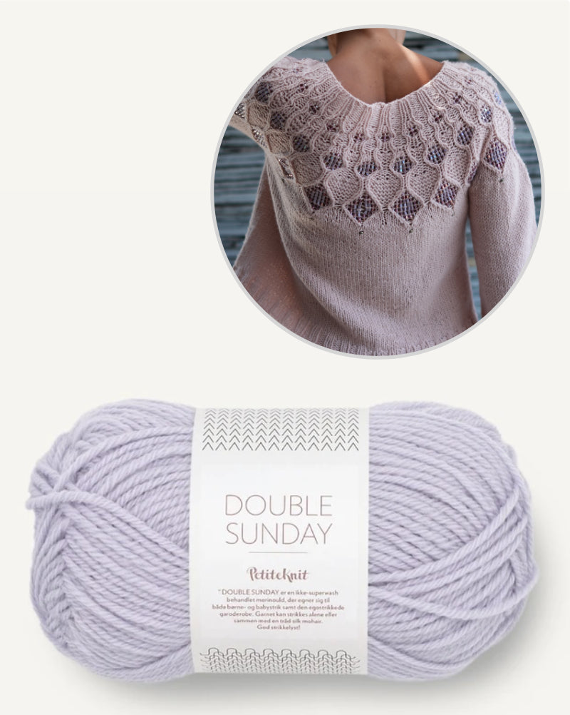 Kaleidoscope Sweater | glitzer Perlen und Double Sunday von Sandnes Garn