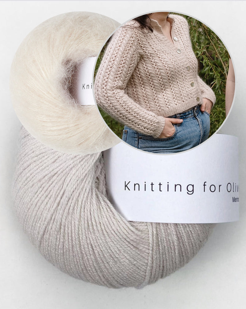 Cathy Cardigan | bezauberndes Lacemuster aus Merino und Soft Silk Mohair von Knitting for Olive