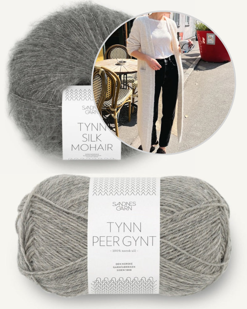 PetiteKnit Kein Schnickschnack Cardigan mit Tynn Peer Gynt und Tynn Silk Mohair von Sandnes Garn 1.7