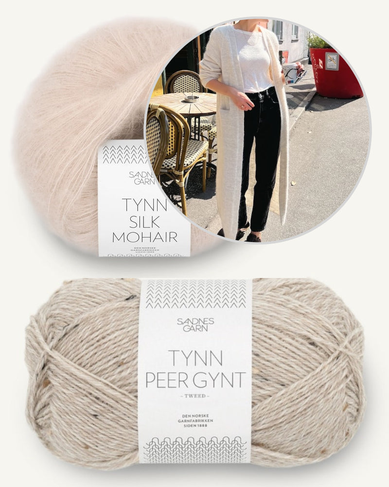 PetiteKnit Kein Schnickschnack Cardigan mit Tynn Peer Gynt und Tynn Silk Mohair von Sandnes Garn 1.6