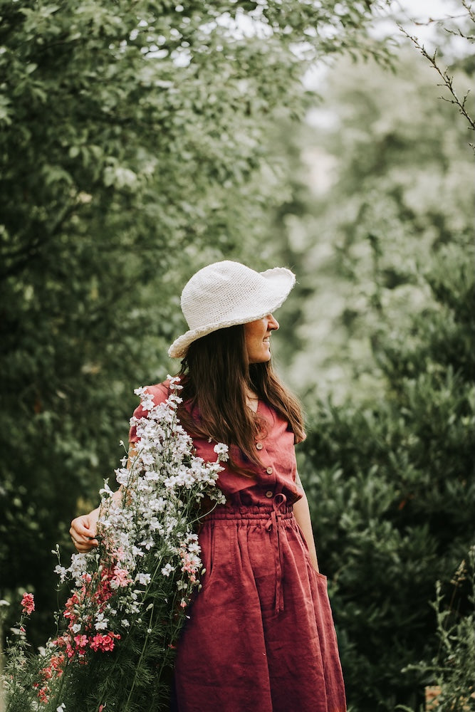 Hut Flora von Kleinigkeitenliebe mit Crealino von Lang Yarns 6