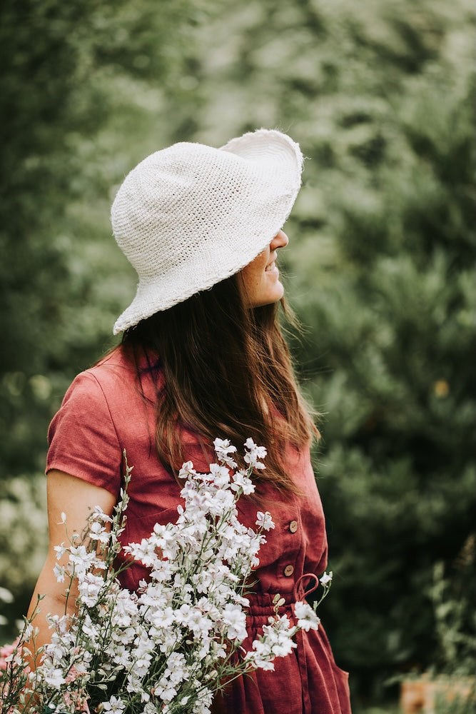 Hut Flora von Kleinigkeitenliebe mit Crealino von Lang Yarns 8