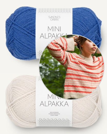 Kleiva Damegenser with Mini Alpakka | Knitting set with printed instructions 2410 Norske Ikoner 