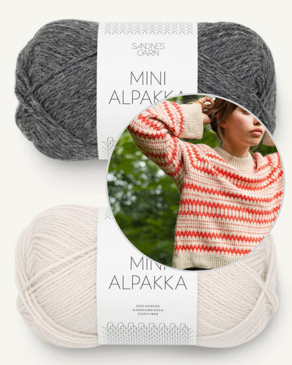 Kleiva Damegenser with Mini Alpakka | Knitting set with printed instructions 2410 Norske Ikoner 