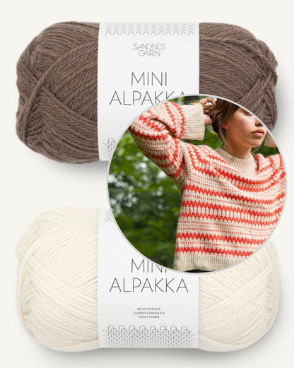 Kleiva Damegenser with Mini Alpakka | Knitting set with printed instructions 2410 Norske Ikoner 