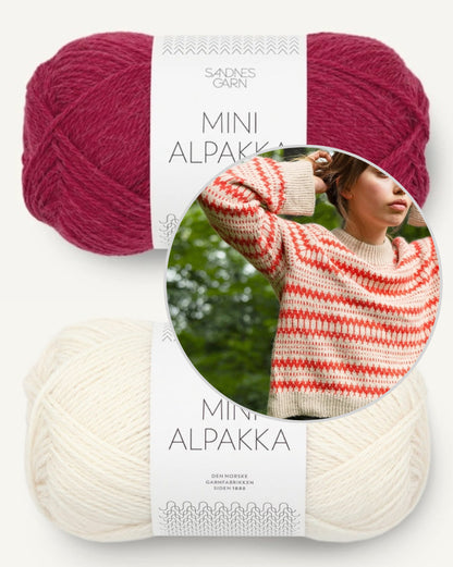 Kleiva Damegenser with Mini Alpakka | Knitting set with printed instructions 2410 Norske Ikoner 
