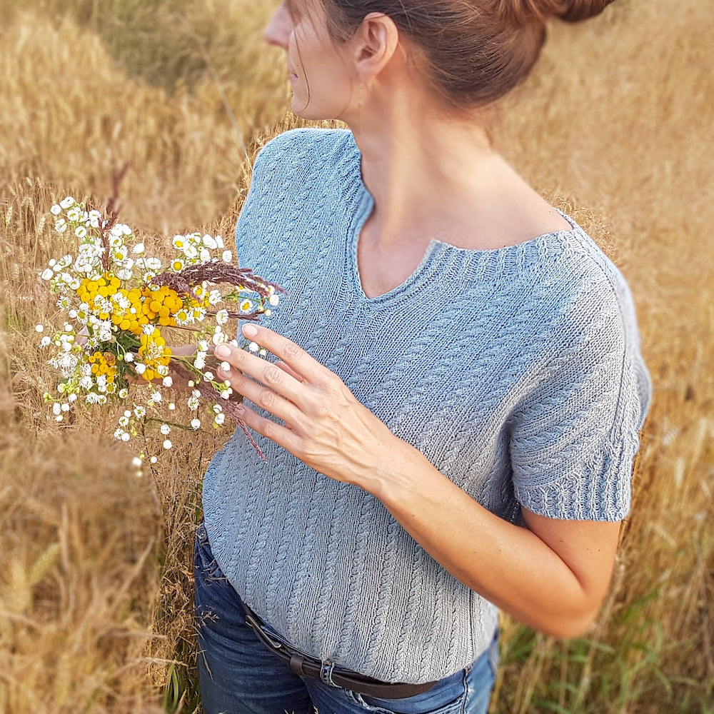 Edwardian Tee | feine Zöpfe aus Tynn Line von Sandnes Garn