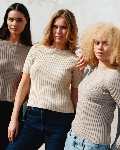 Rib Tee | feminines Shirt aus Merino von Knitting for Olive