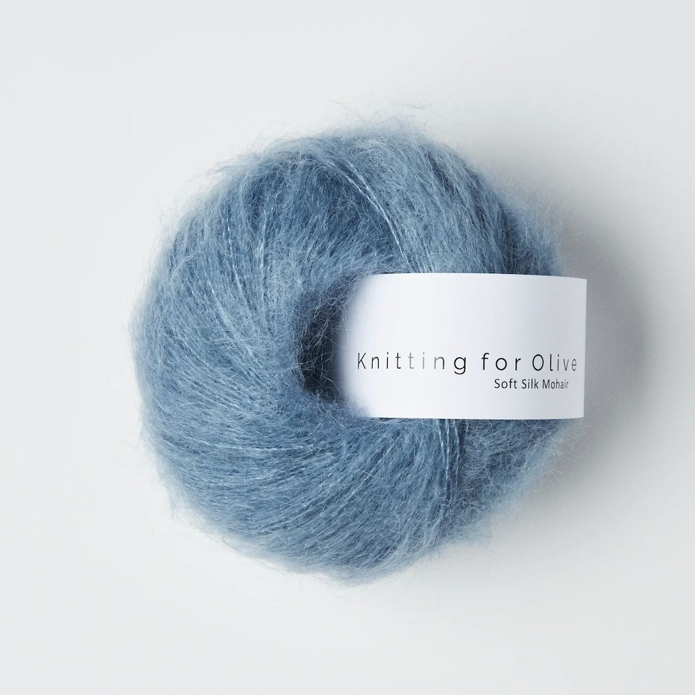 Knitting for Olive Soft Silk Mohair Farbe dusty dove blue
