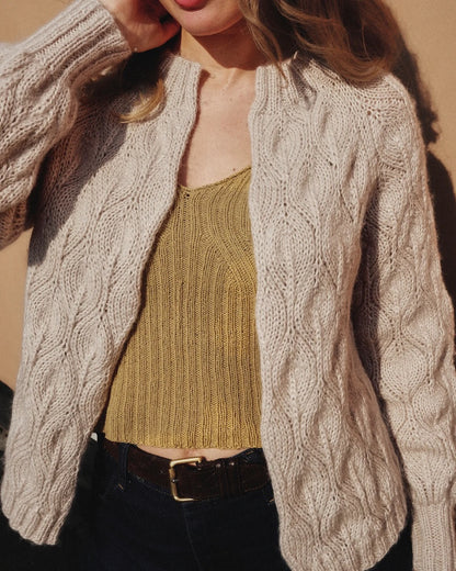 Olive Cardigan | wunderschönes Muster aus Merino und soft Silk Mohair