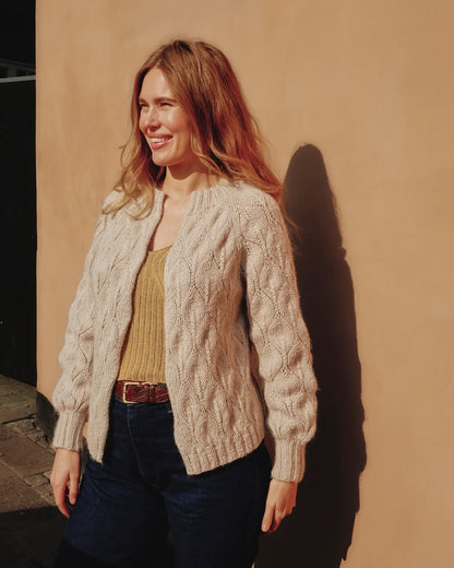 Olive Cardigan | wunderschönes Muster aus Merino und soft Silk Mohair