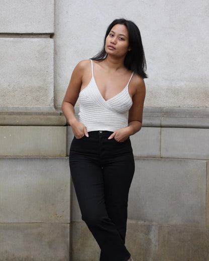 Yoko Top | Wickeltop mit Pure Silk von Knitting for Olive
