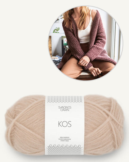 Kuscheljacke | lässig im Halbpatent aus Kos von Sandnes Garn