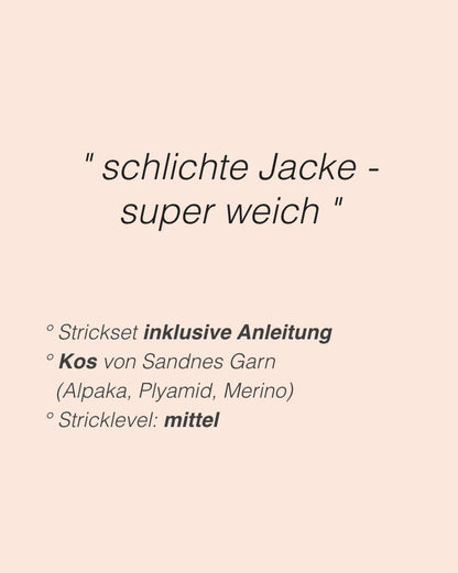 Kuscheljacke | lässig im Halbpatent aus Kos von Sandnes Garn