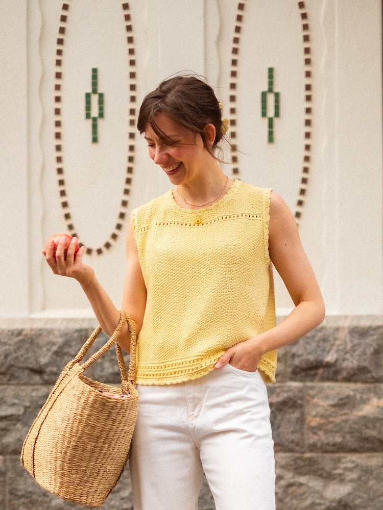 Cornflake Top | sonniges Top aus Line von Sandnes Garn