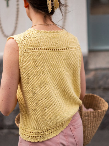 Cornflake Top | sonniges Top aus Line von Sandnes Garn