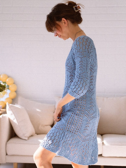 Seashore Dress | zartes Muster aus Tynn Line von Sandnes Garn