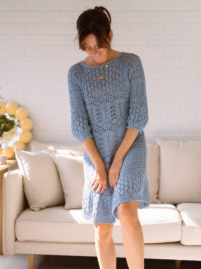 Seashore Dress | zartes Muster aus Tynn Line von Sandnes Garn