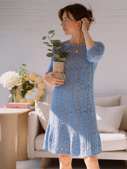 Seashore Dress | zartes Muster aus Tynn Line von Sandnes Garn