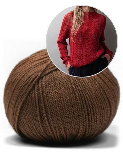 Lace Flow Sweater | zartes Zopfmuster aus Merino Baby von Pascuali