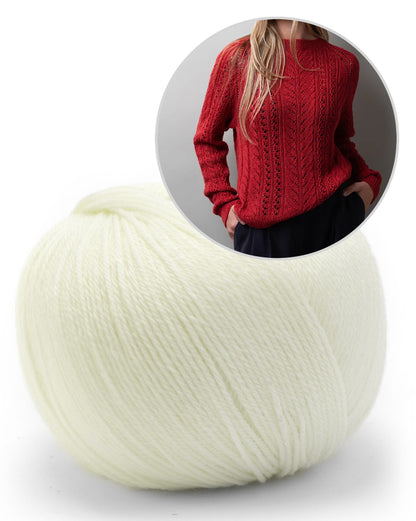 Lace Flow Sweater | zartes Zopfmuster aus Merino Baby von Pascuali