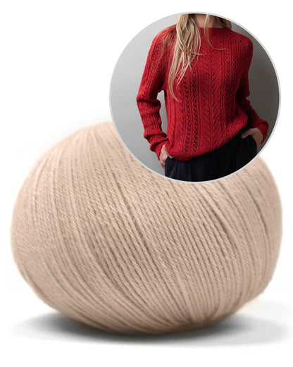 Lace Flow Sweater | zartes Zopfmuster aus Merino Baby von Pascuali