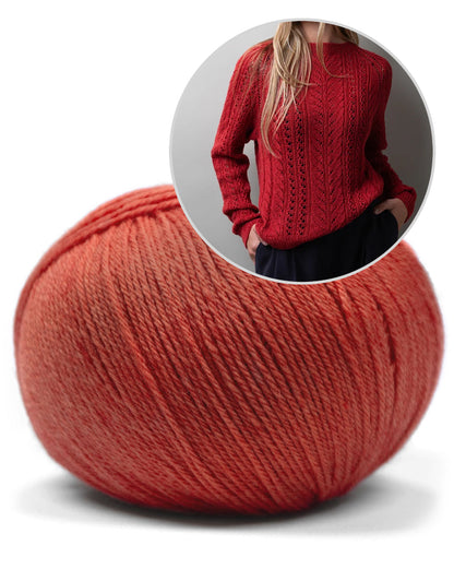 Lace Flow Sweater | zartes Zopfmuster aus Merino Baby von Pascuali