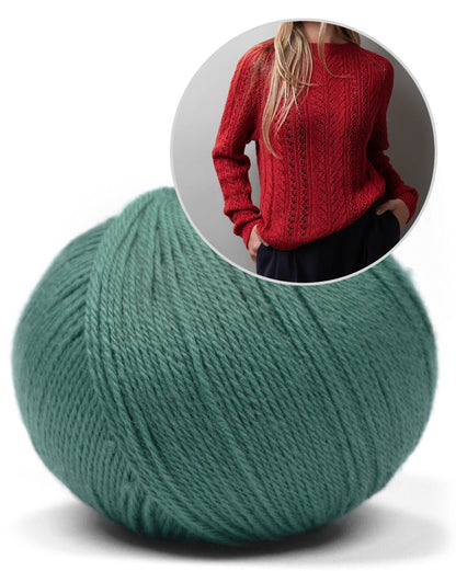 Lace Flow Sweater | zartes Zopfmuster aus Merino Baby von Pascuali