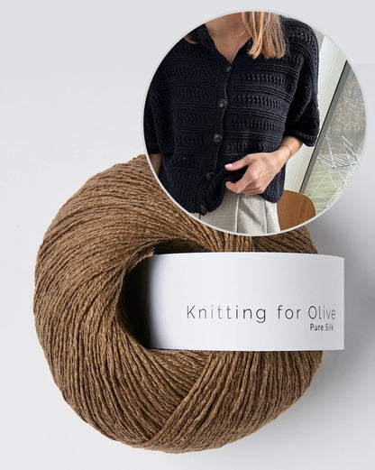 Lacey Loop Cardigan | zartes Muster aus Pure Silk von Knitting for Olive