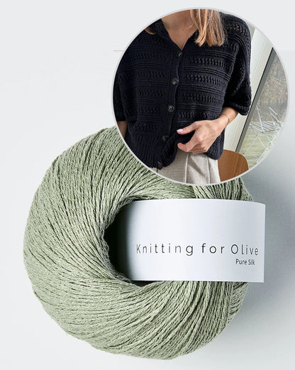 Lacey Loop Cardigan | zartes Muster aus Pure Silk von Knitting for Olive