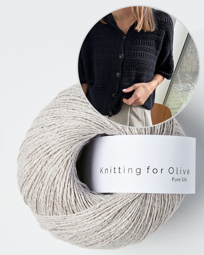 Lacey Loop Cardigan | zartes Muster aus Pure Silk von Knitting for Olive