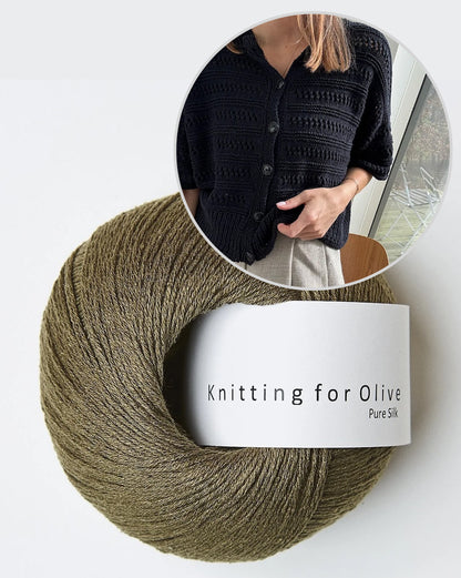 Lacey Loop Cardigan | zartes Muster aus Pure Silk von Knitting for Olive