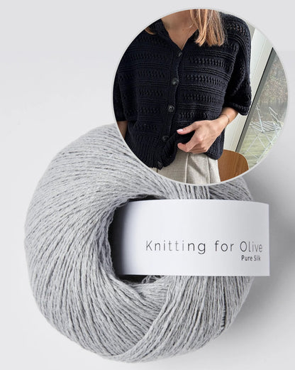 Lacey Loop Cardigan | zartes Muster aus Pure Silk von Knitting for Olive