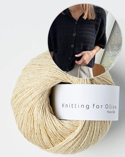 Lacey Loop Cardigan | zartes Muster aus Pure Silk von Knitting for Olive