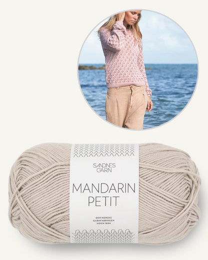 Laubpullover | zartes Blattmuster aus Mandarin Petit von Sandnes Garn