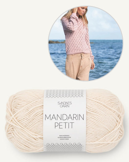 Laubpullover | zartes Blattmuster aus Mandarin Petit von Sandnes Garn