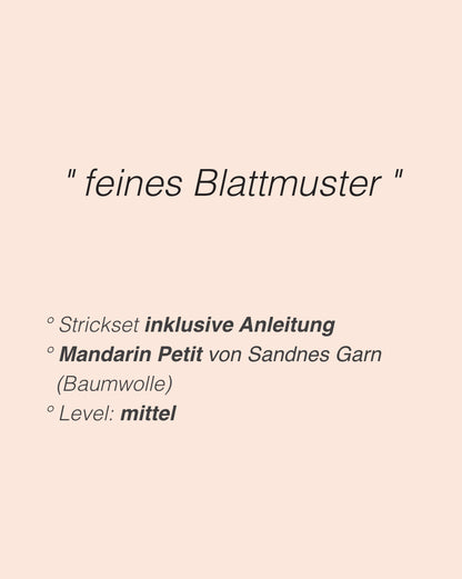 Laubpullover | zartes Blattmuster aus Mandarin Petit von Sandnes Garn