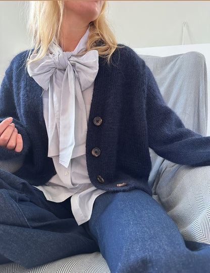 Chunky Mouline Cardigan von LeKnit mit Double Sunday und Tynn Silk Mohair von Sandnes Garn 3