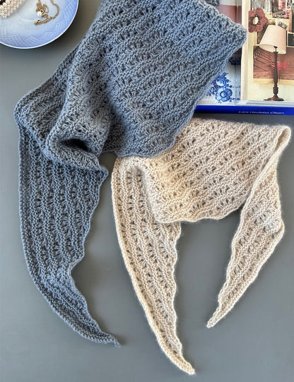 Peacock Scarf - Sandnes Edition | leichtes Pfauenmuster aus Alpakka Folgetrad und Tynn Silk Mohair